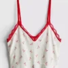 Seamless printed cropped pajama cami