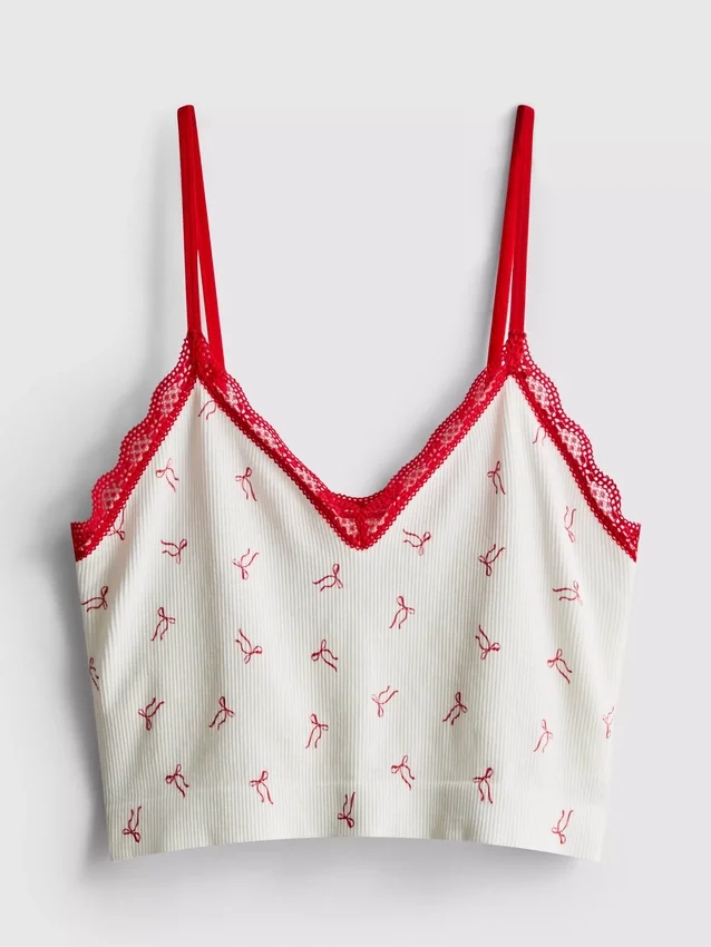 Seamless printed cropped pajama cami