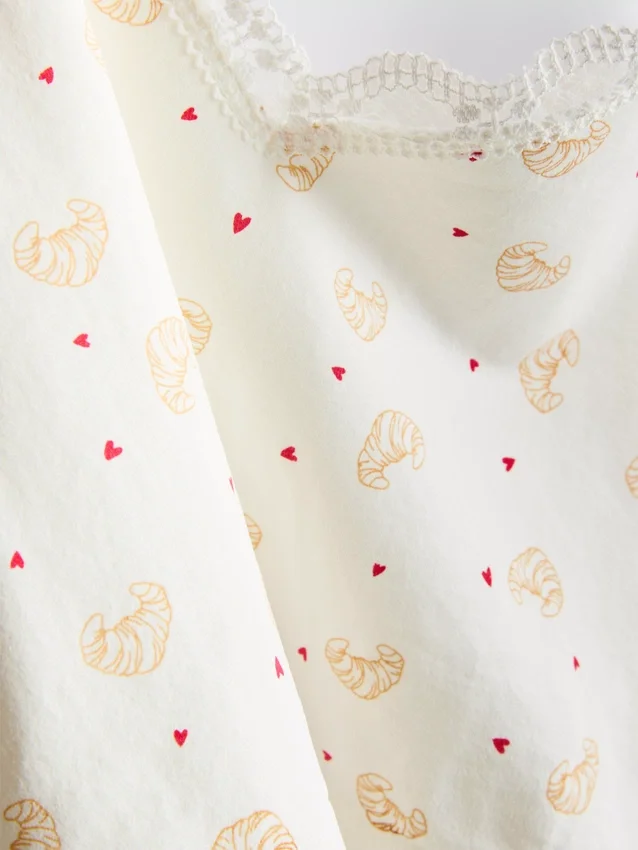 Seamless printed cropped pajama cami