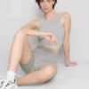 Seamless ribbed crop tank