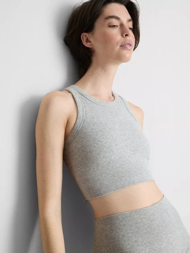 Seamless ribbed crop tank