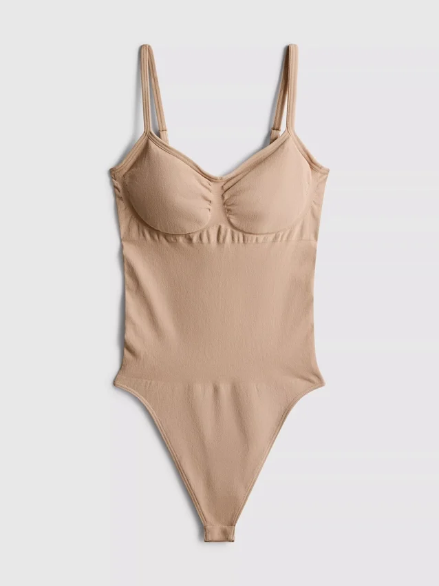 Seamless shapewear thong bodysuit