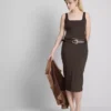 Second skin square neck midi dress