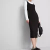 Second skin square neck midi dress