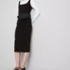 Second skin square neck midi dress