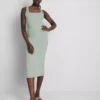 Second skin square neck midi dress