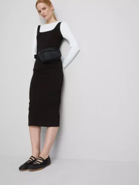 Second skin square neck midi dress