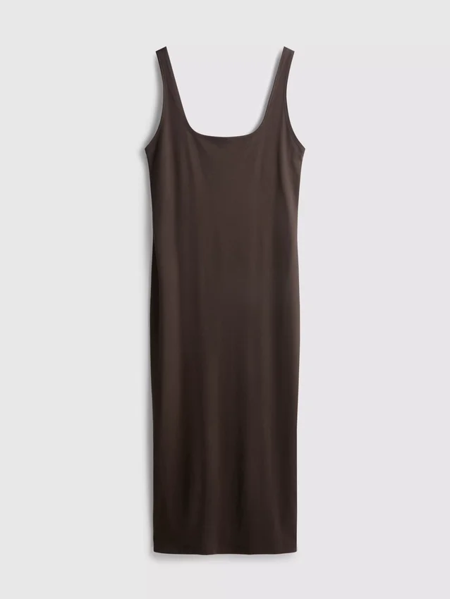 Second skin square neck midi dress