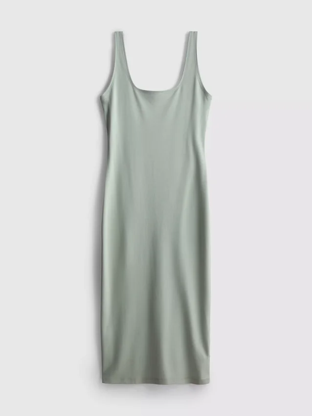 Second skin square neck midi dress