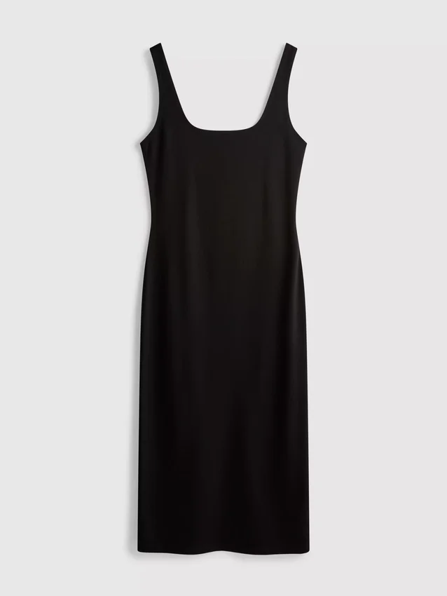 Second skin square neck midi dress