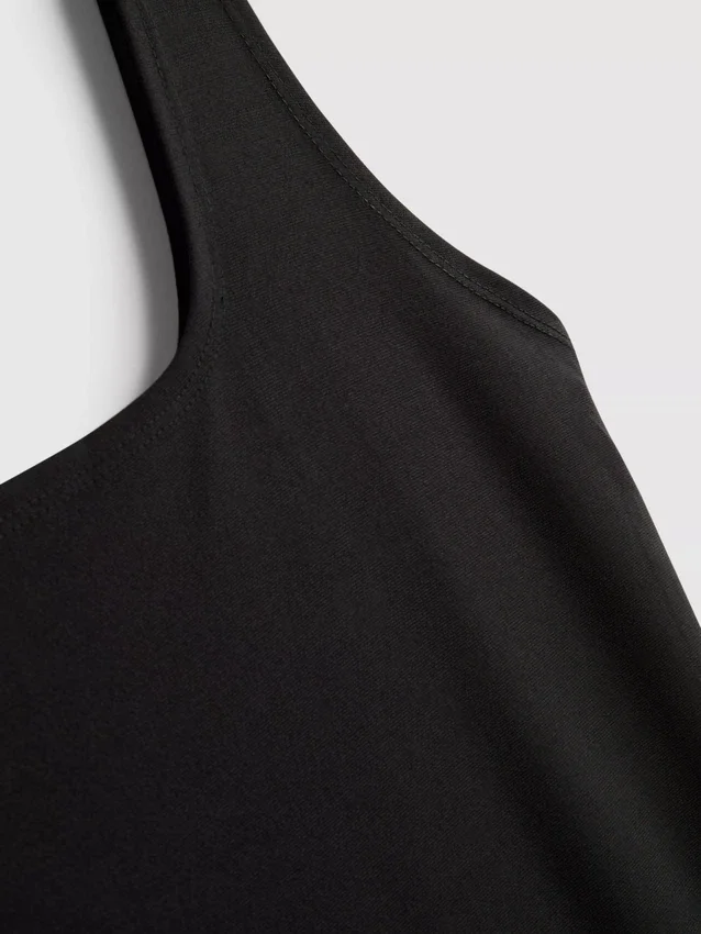 Second skin square neck midi dress