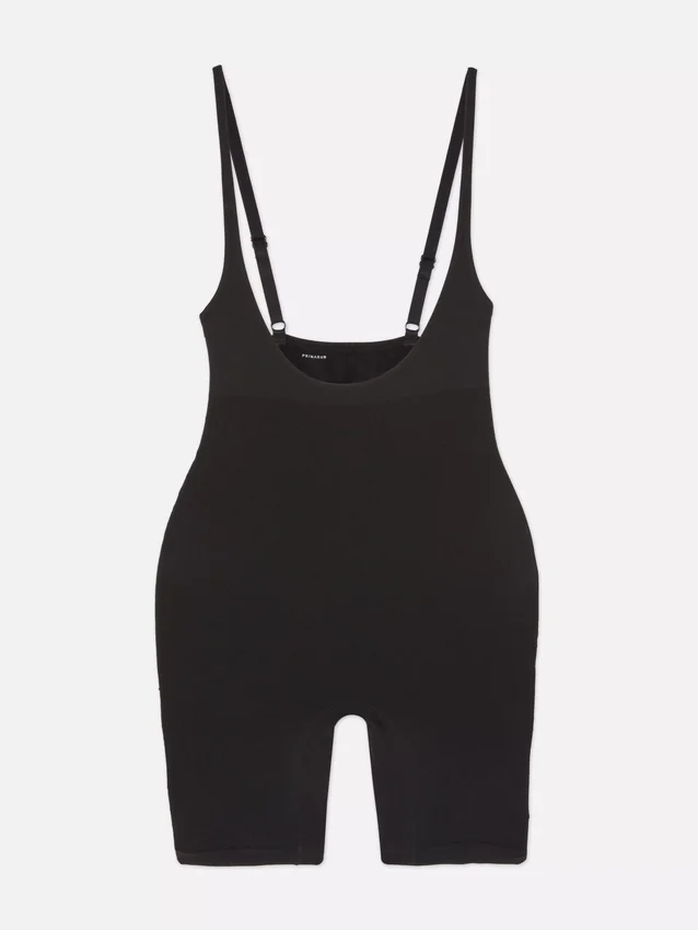 Shapewear open-bust mid-thigh bodysuit