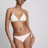 Shell embroidered side-tie bikini bottoms