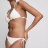 Shell embroidered side-tie bikini bottoms