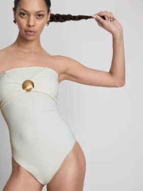 Shell hardware bandeau swimsuit
