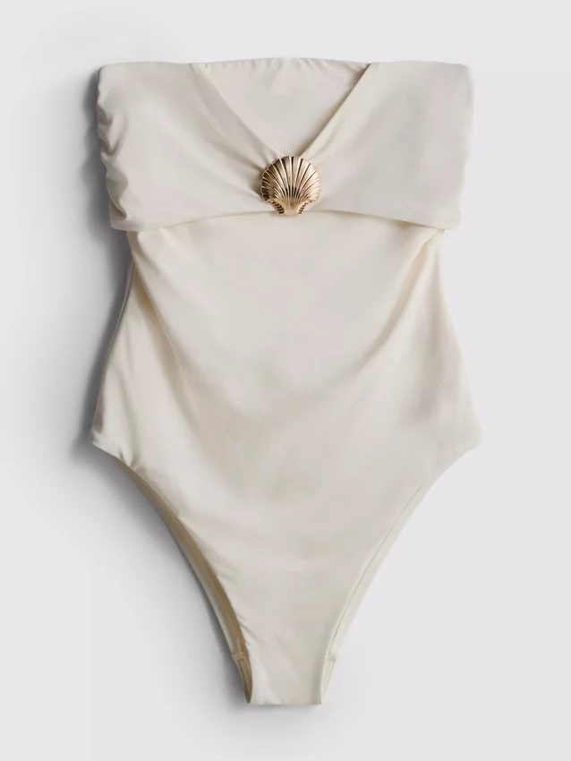 Shell hardware bandeau swimsuit