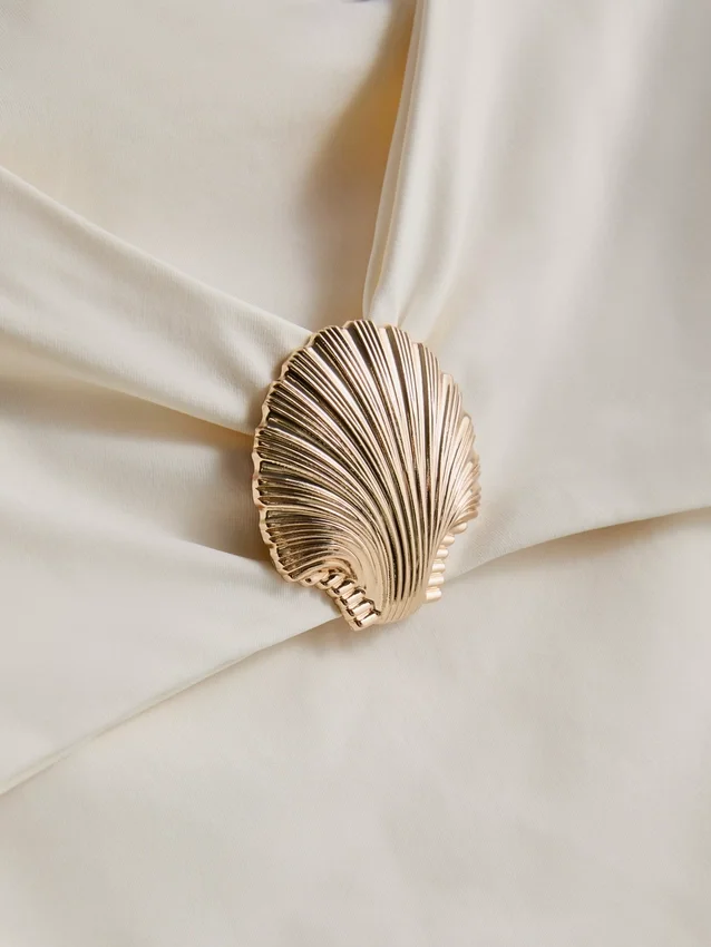 Shell hardware bandeau swimsuit