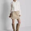 Shirred peplum hem blouse