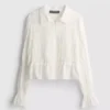Shirred peplum hem blouse