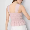 Shirred peplum-hem tank top