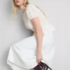 Shirred short-sleeve top
