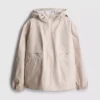 Short cinched rain jacket