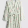 Short floral robe