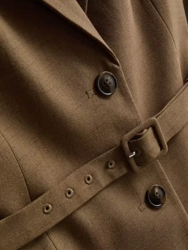 Short sleeve belt detail blazer