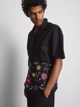 Short sleeve embroidered shirt