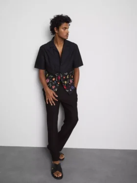 Short sleeve embroidered shirt