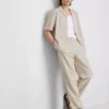 Short sleeve linen blend shirt