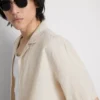 Short sleeve linen blend shirt