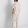 Short sleeve linen blend shirt