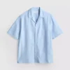 Short sleeve linen blend shirt