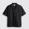 Short sleeve linen blend shirt