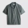Short sleeve linen blend shirt