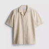 Short sleeve linen blend shirt