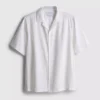 Short sleeve linen blend shirt