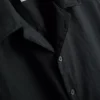Short sleeve linen blend shirt