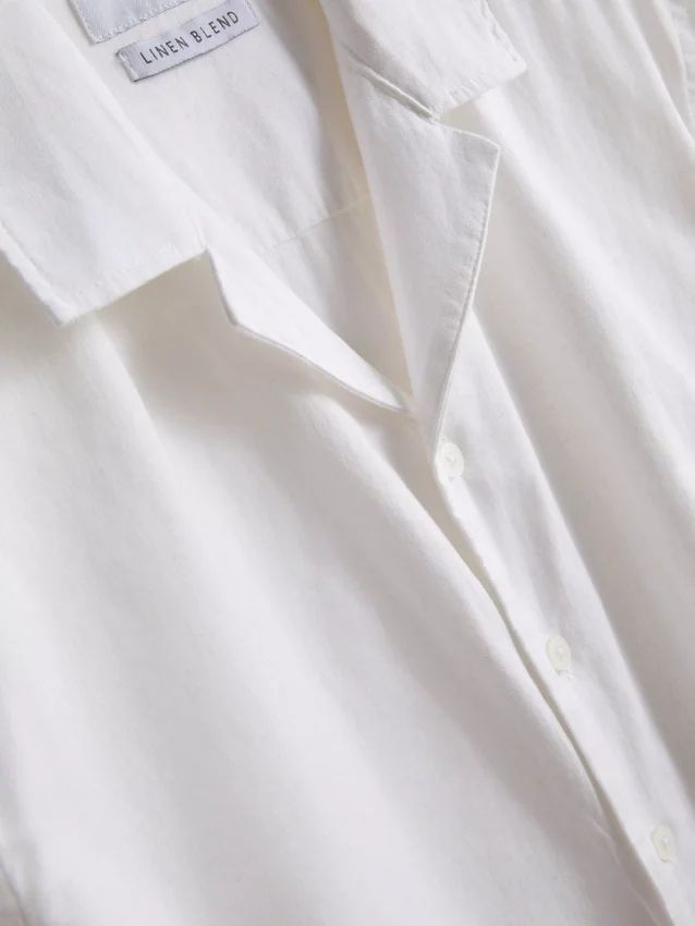 Short sleeve linen blend shirt