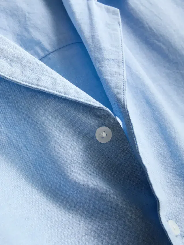 Short sleeve linen blend shirt