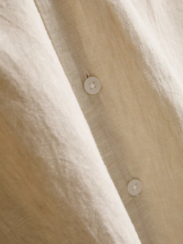 Short sleeve linen blend shirt