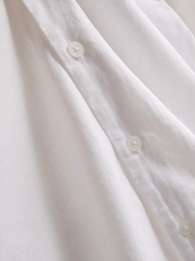 Short sleeve linen blend shirt