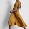 Short sleeve midi shirt dress