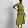 Short sleeve midi shirt dress