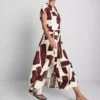 Short sleeve midi shirt dress