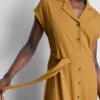 Short sleeve midi shirt dress
