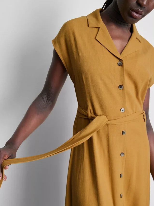 Short sleeve midi shirt dress