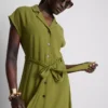 Short sleeve midi shirt dress