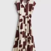 Short sleeve midi shirt dress